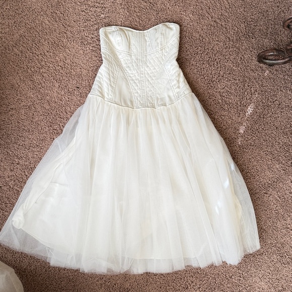 NWT Anthropologie BHLDN Strapless Satin/Tulle-Skirt Tea Length Dress Medium - Picture 6 of 16